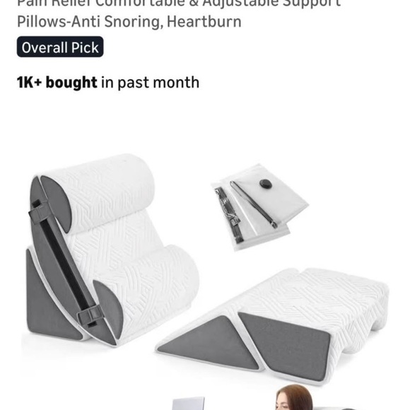 Other - White & Gray Adjustable Wedge Pillow Set